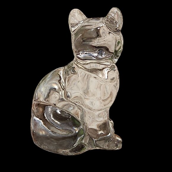 Fenton Glass Cat Figurine Collectible Crystal Sitting Kitty Figurine - Picture 2 of 2